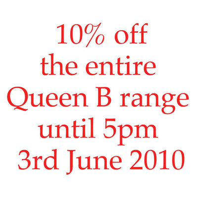 New website live.  Now to crash it!  10% off the entire Queen B range for 24 hours only.