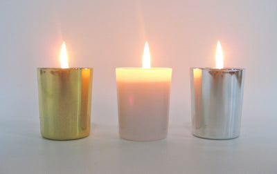 Oh dear, I forgot... new gold, silver & white votive glasses!