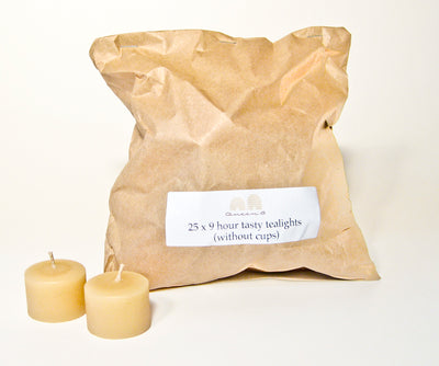 Beeswax tealight candles without cups