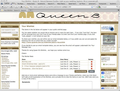 Queen B Wishlist - Solving the Problem of Unwanted Christmas Gifts