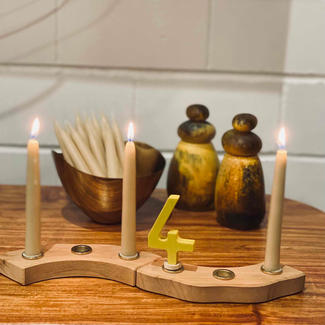 Waldorf Grimm Beeswax Birthday Celebration Ring Candles Queen B